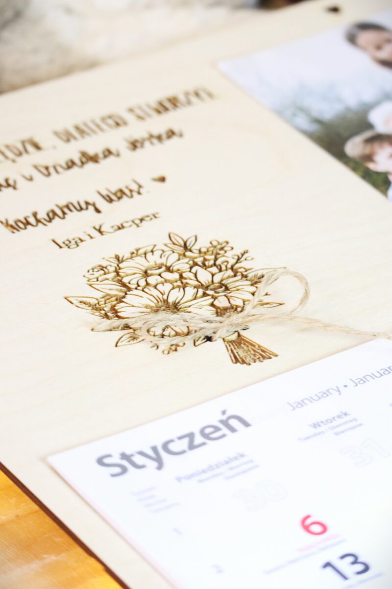 Kalendarz ścienny 2026 dla Dziadków ze zdjęciem Bukiet kwiatów