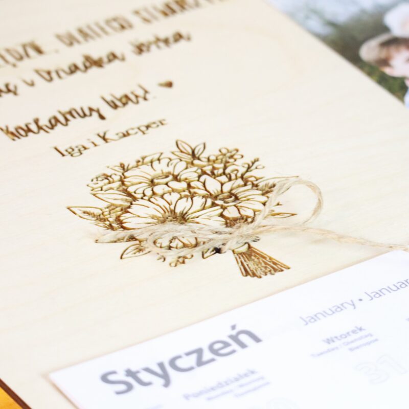 Kalendarz ścienny 2026 dla Dziadków ze zdjęciem Bukiet kwiatów