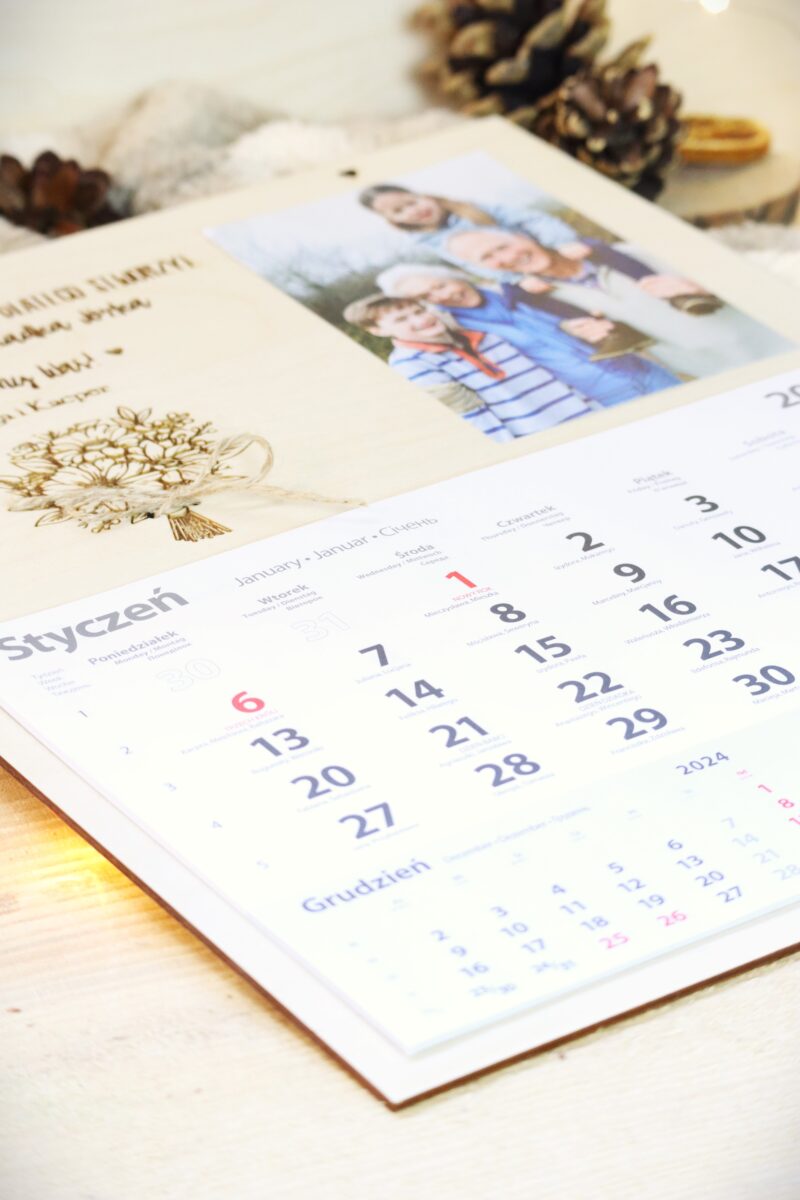 Kalendarz ścienny 2026 dla Dziadków ze zdjęciem Bukiet kwiatów