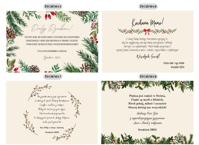 Białe pudełko świąteczne z życzeniami