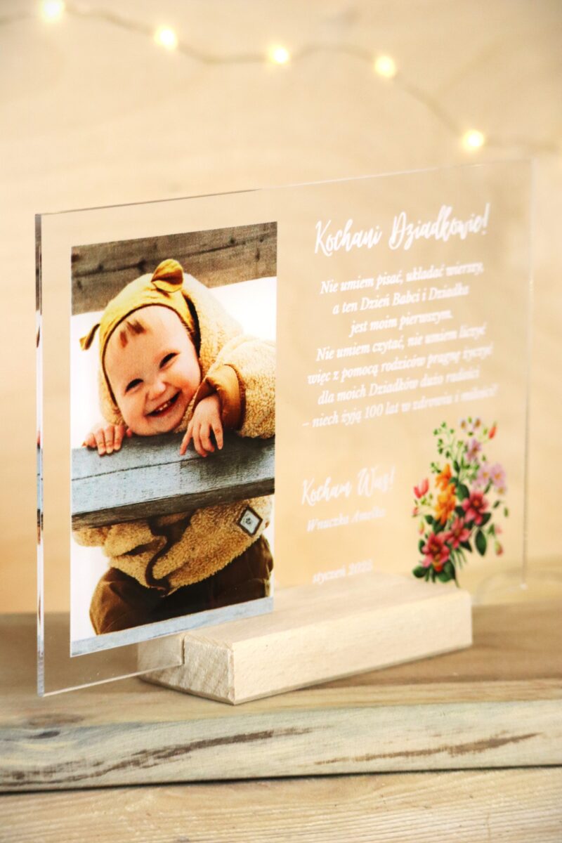 Ramka UV dla Dziadków ze zdjęciem i życzeniami