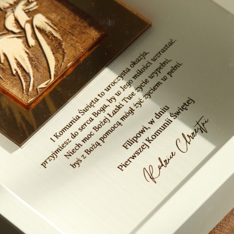 Pamiątka I Komunii Świętej Ramka 3D z ikoną Matki Boskiej