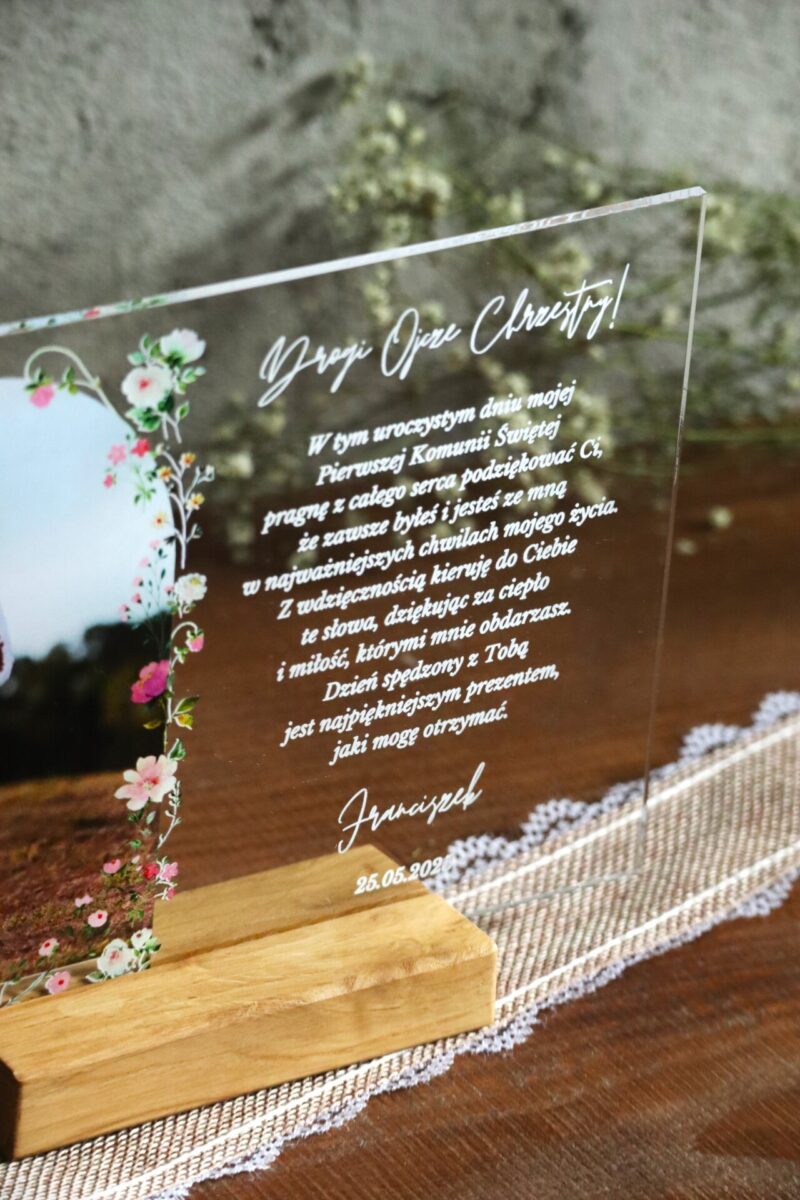 Podziękowania komunijne ze zdjęciem Polne kwiaty