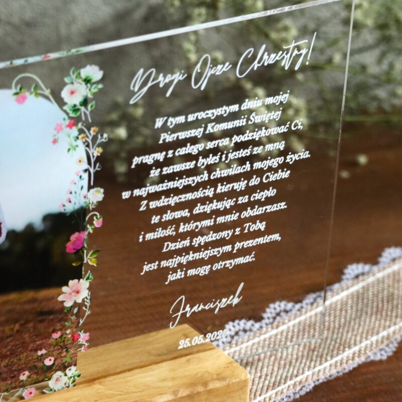 Podziękowania komunijne ze zdjęciem Polne kwiaty