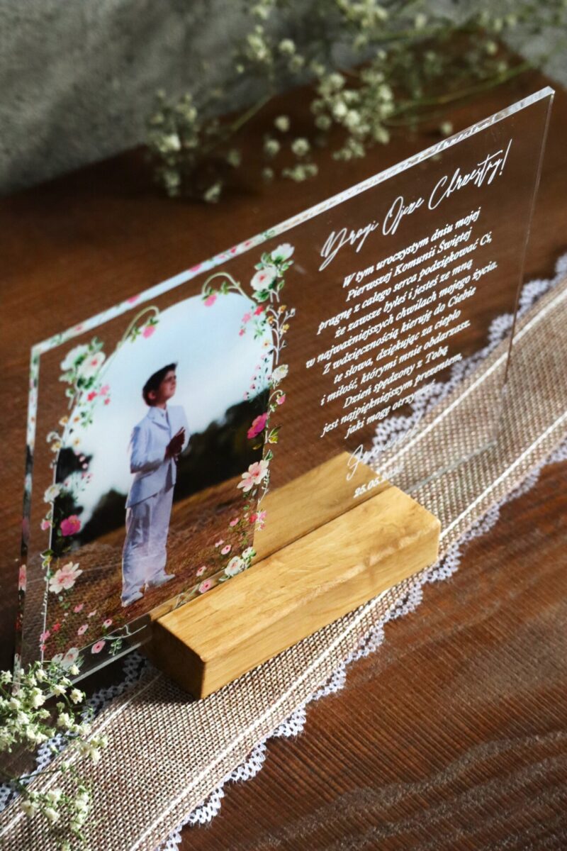 Podziękowania komunijne ze zdjęciem Polne kwiaty