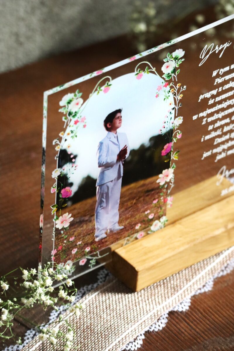 Podziękowania komunijne ze zdjęciem Polne kwiaty