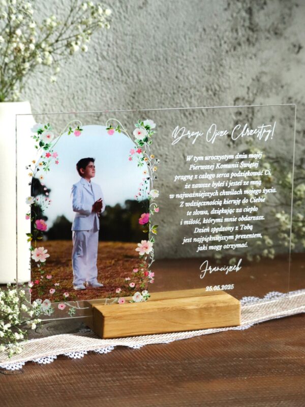 Podziękowania komunijne ze zdjęciem Polne kwiaty