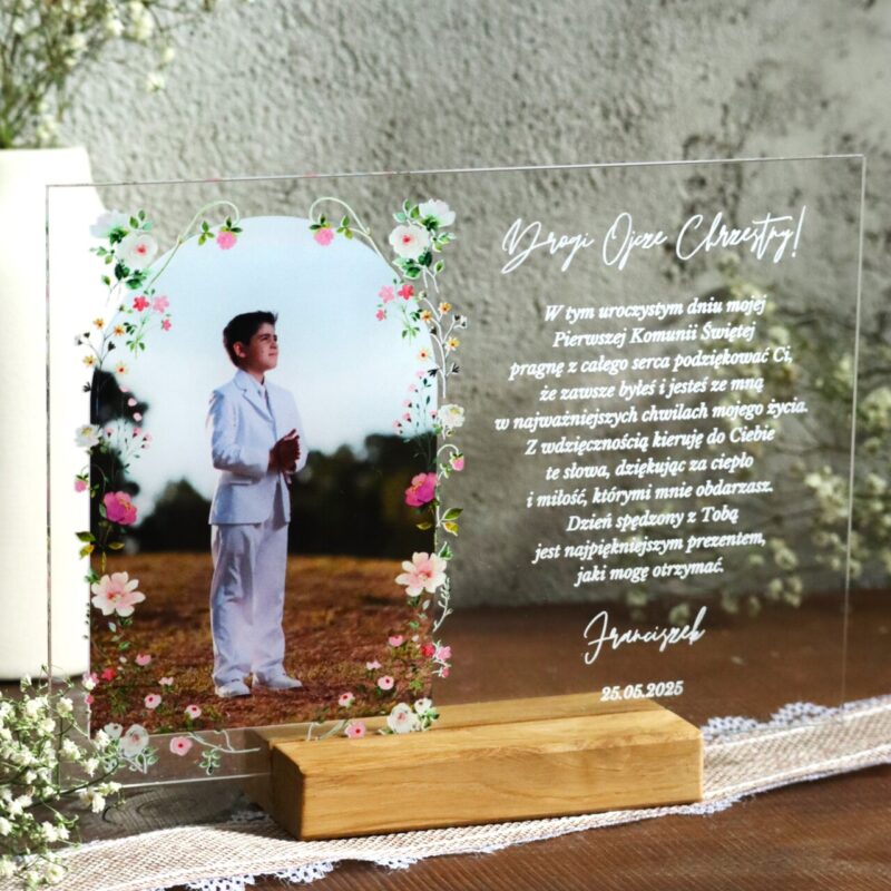 Podziękowania komunijne ze zdjęciem Polne kwiaty