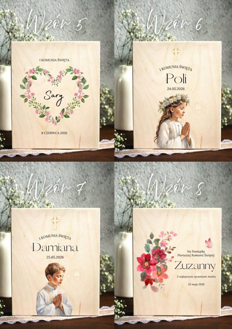 Biblia w pudełku na pamiątkę I Komunii Świętej