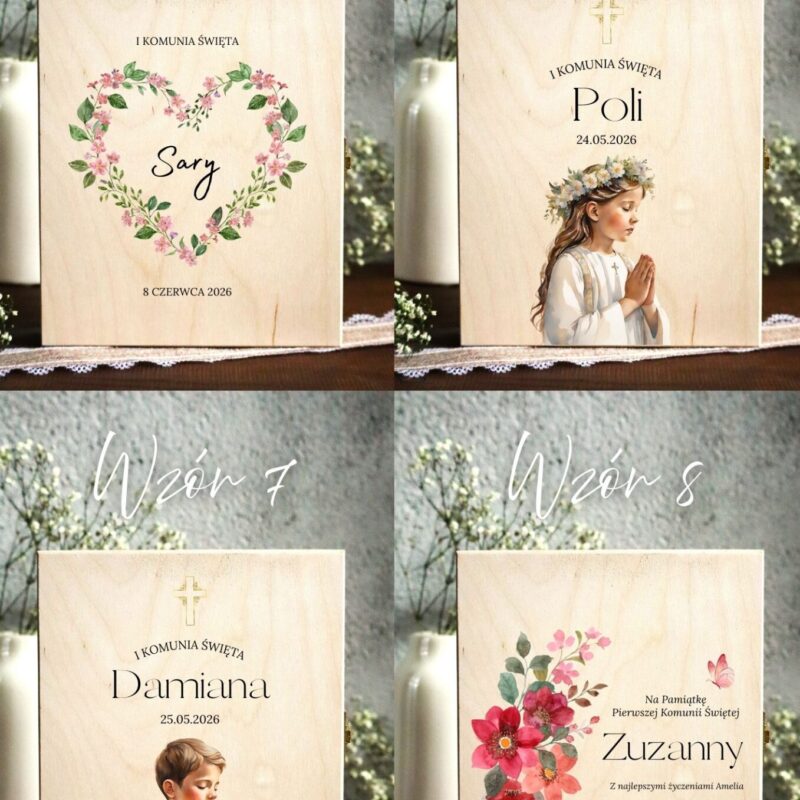 Biblia w pudełku na pamiątkę I Komunii Świętej