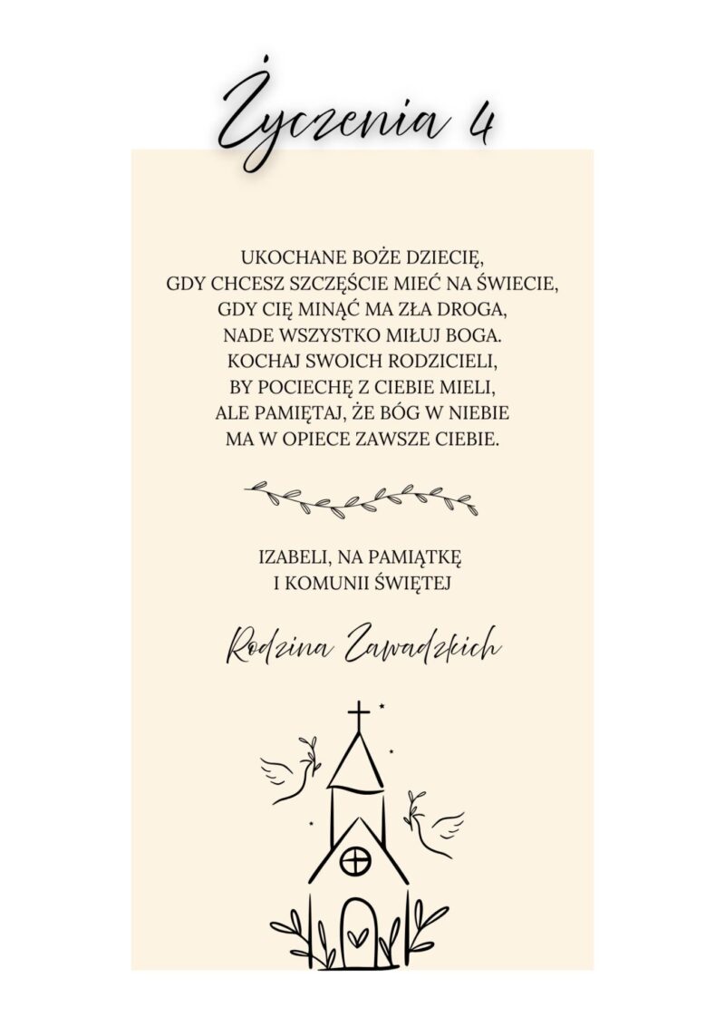 Białe pudełko na banknoty z okazji I Komunii Świętej