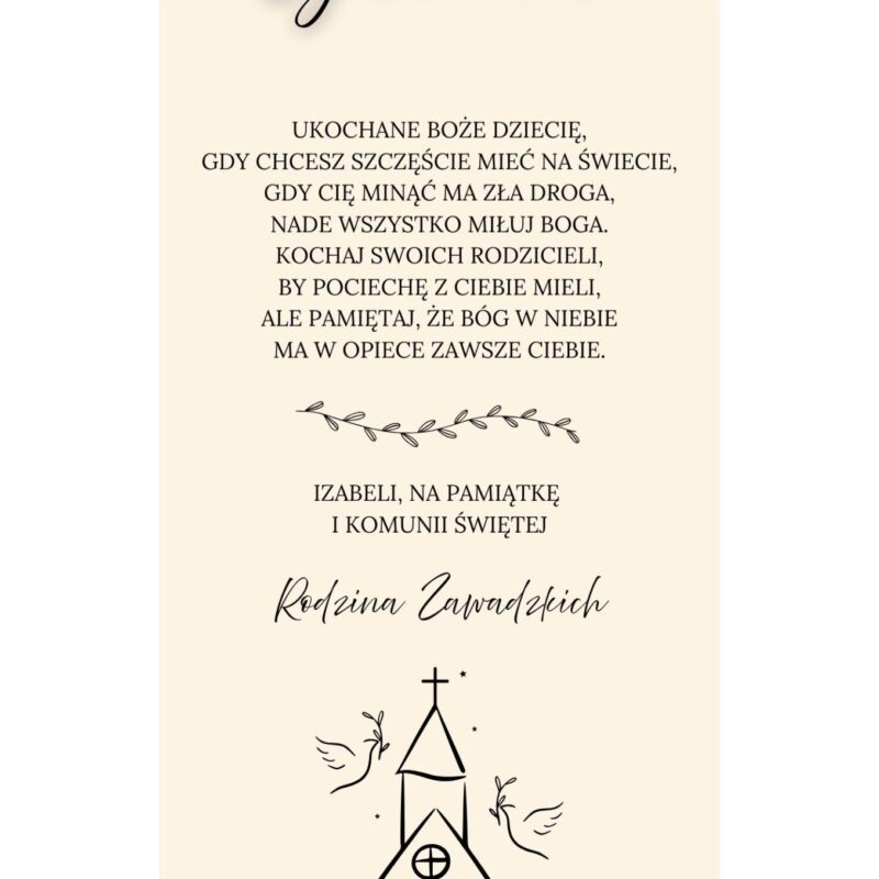 Białe pudełko na banknoty z okazji I Komunii Świętej