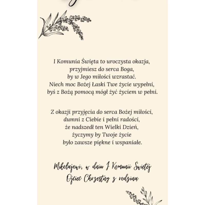 Białe pudełko na banknoty z okazji I Komunii Świętej