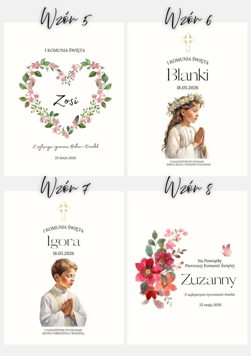 Duży album komunijny z dedykacją