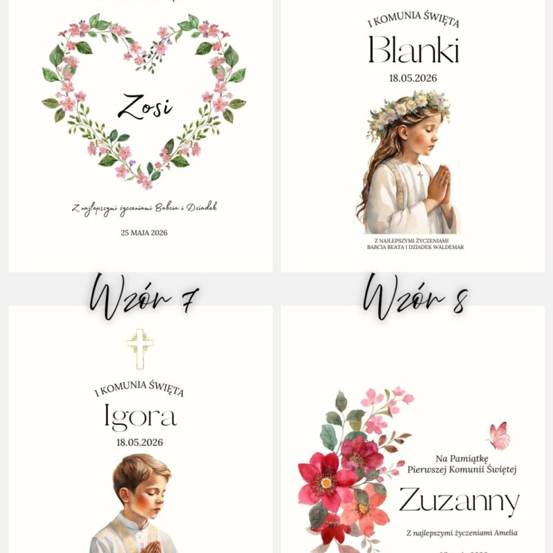 Duży album komunijny z dedykacją