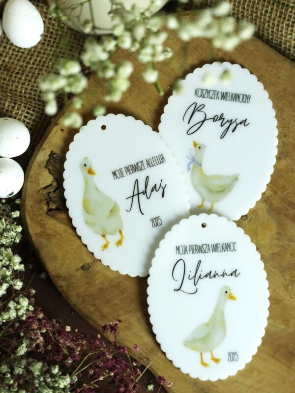 Zawieszka wielkanocna z motywem gąsek