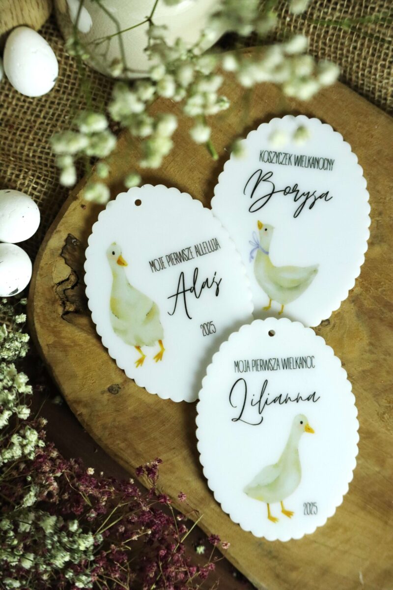 Zawieszka wielkanocna z motywem gąsek