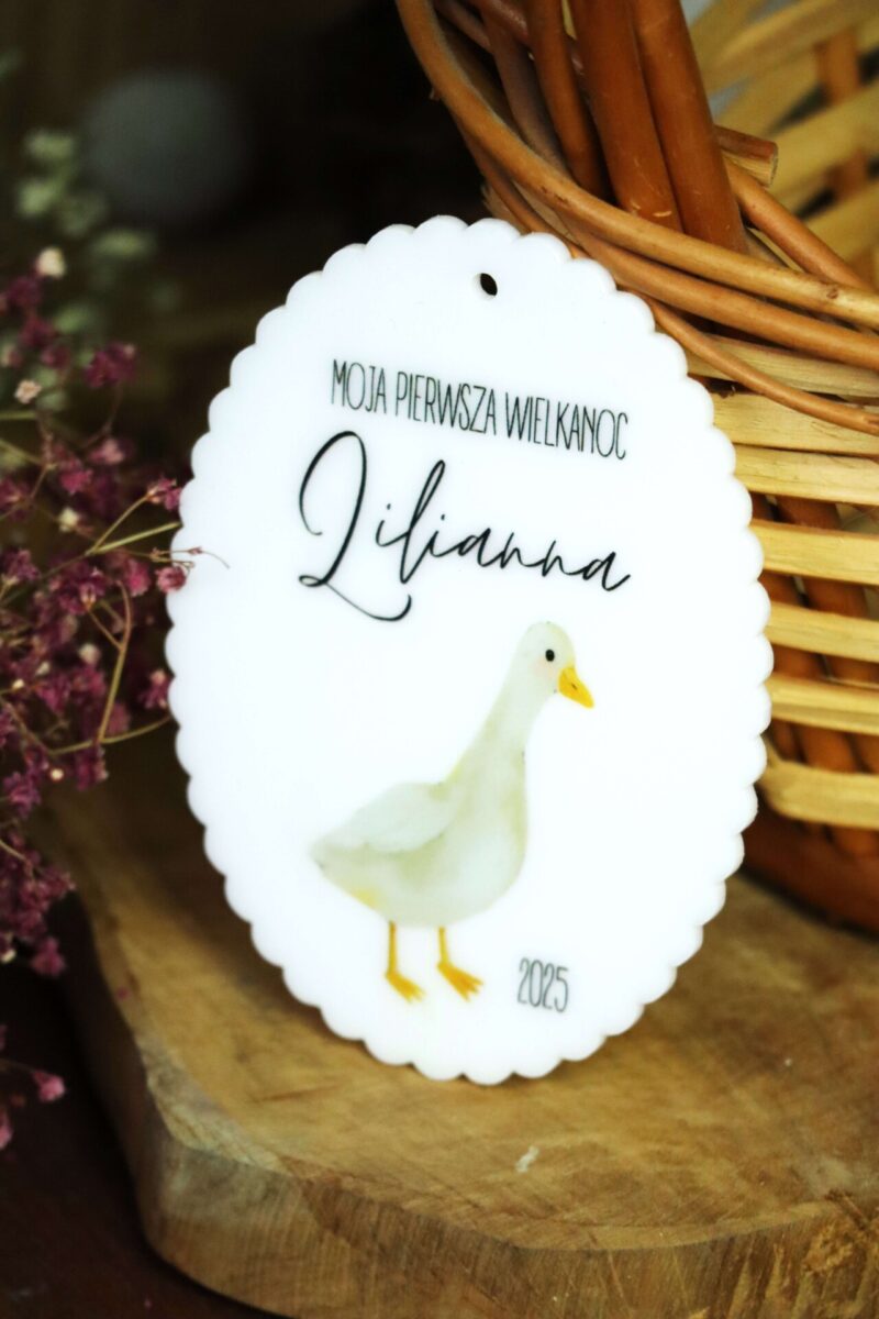 Zawieszka wielkanocna z motywem gąsek