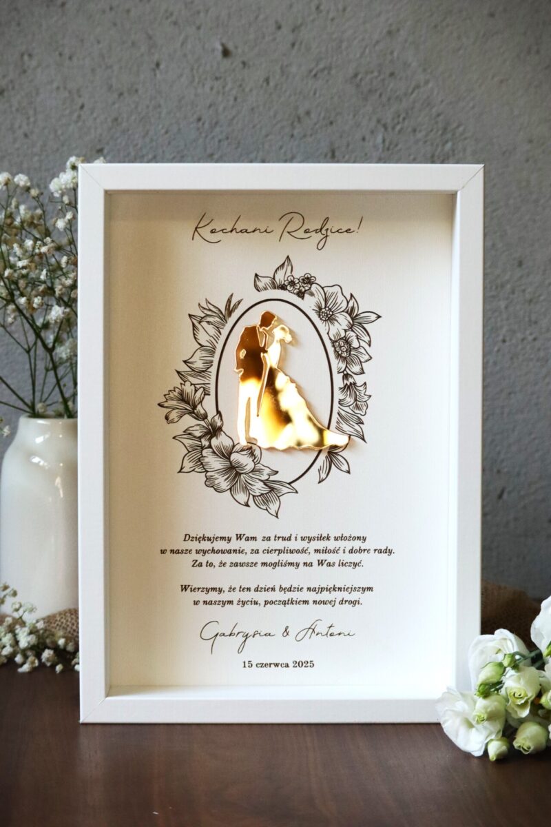 Ramka z podziękowaniami na ślub WHITE