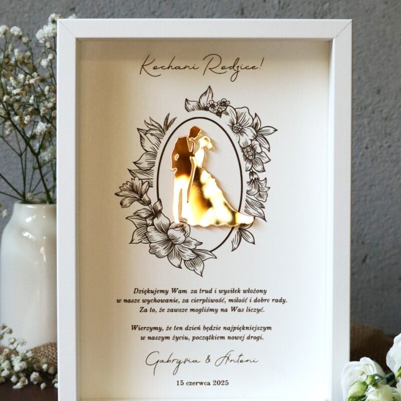 Ramka z podziękowaniami na ślub WHITE