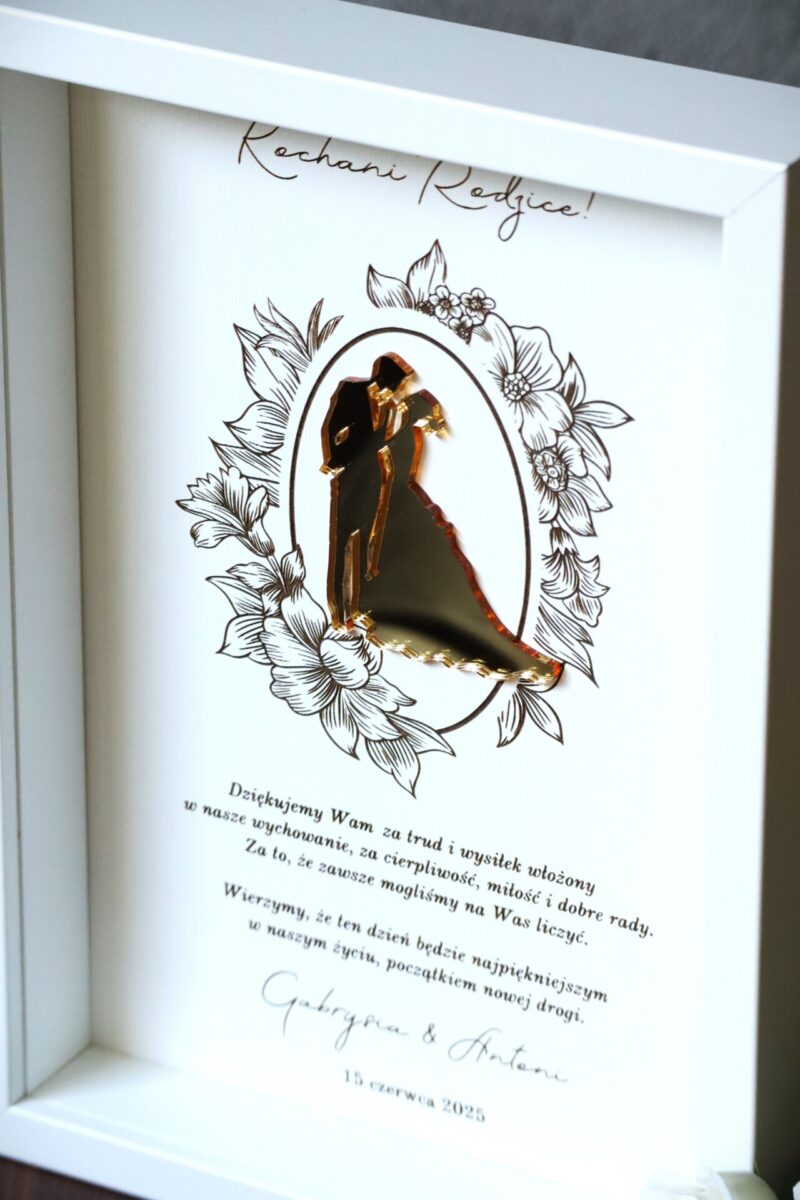 Ramka z podziękowaniami na ślub WHITE