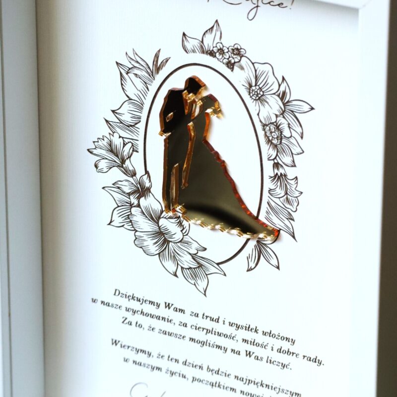 Ramka z podziękowaniami na ślub WHITE