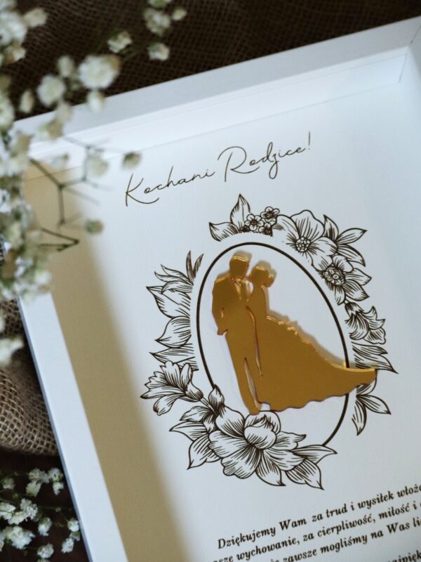 Ramka z podziękowaniami na ślub WHITE