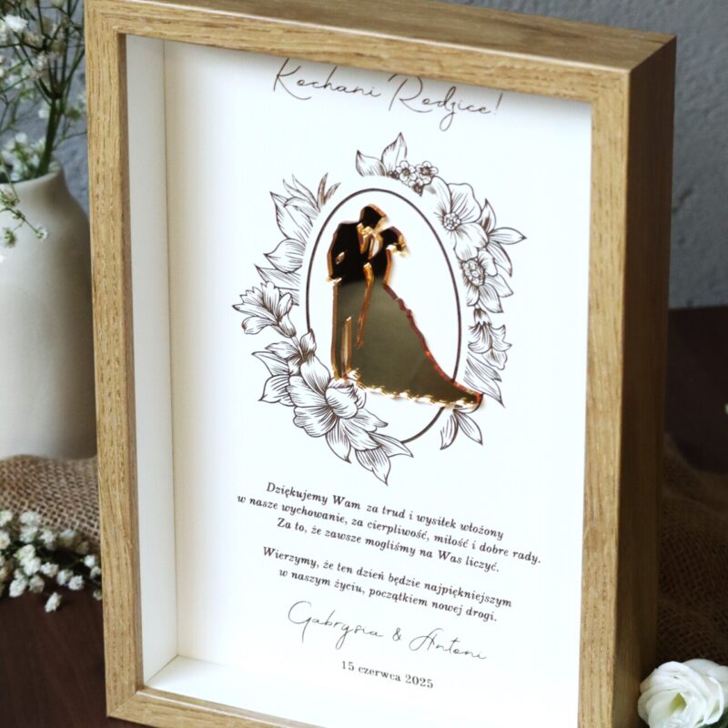 Ramka z podziękowaniami na ślub WHITE