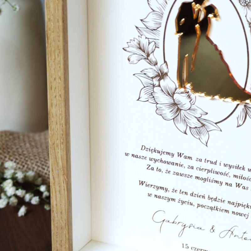 Ramka z podziękowaniami na ślub WHITE