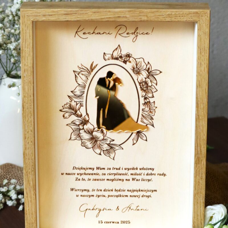 Ramka z podziękowaniami na ślub