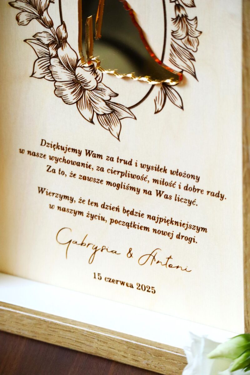 Ramka z podziękowaniami na ślub