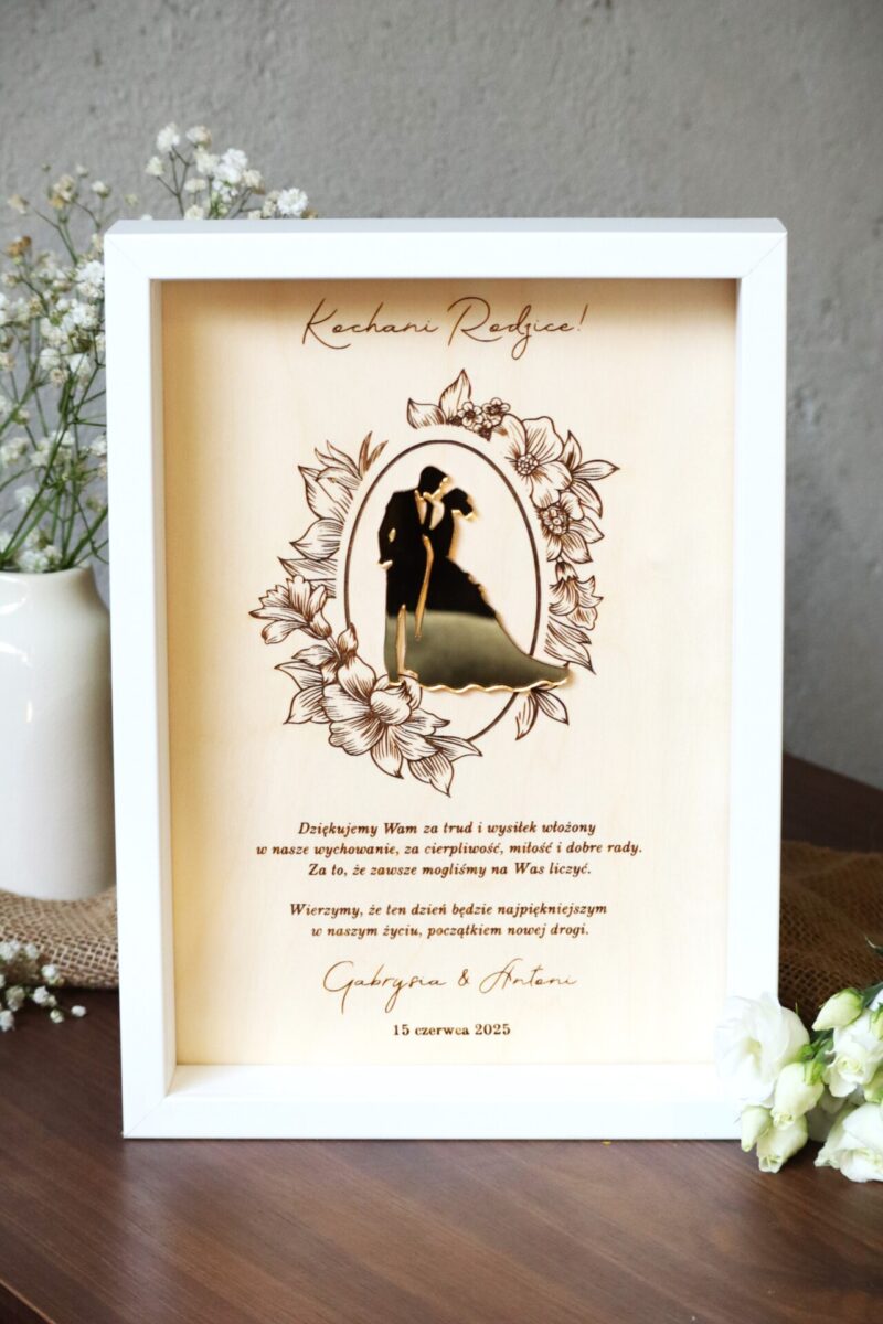 Ramka z podziękowaniami na ślub