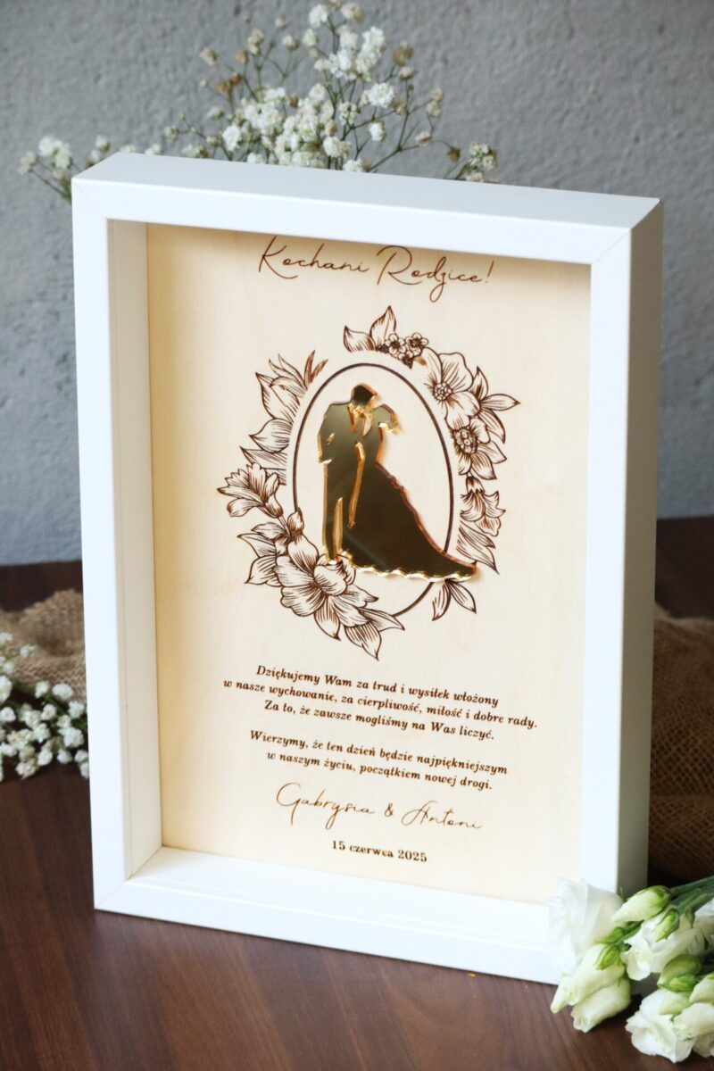Ramka z podziękowaniami na ślub