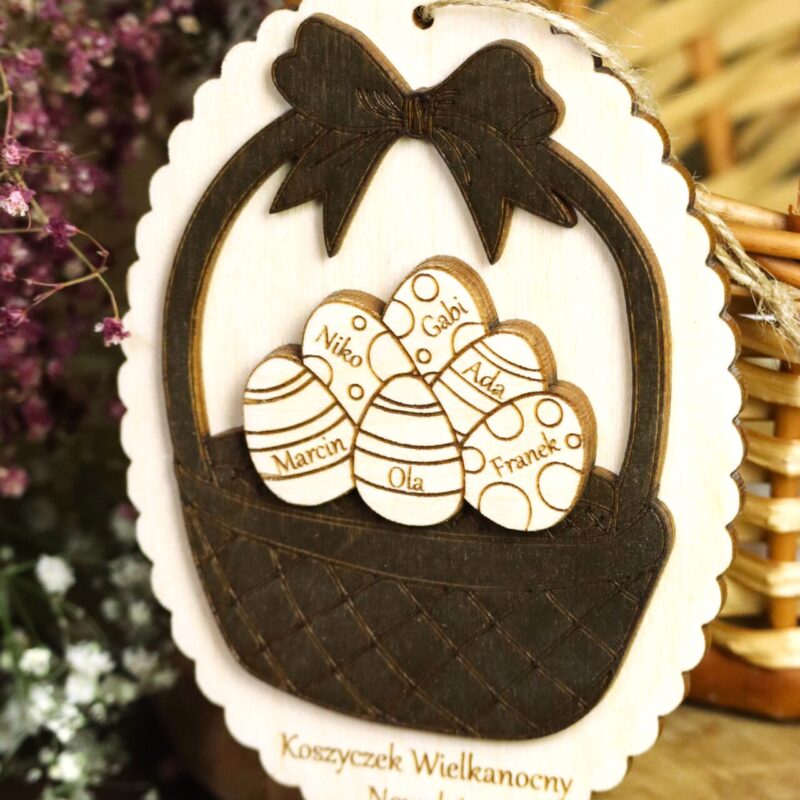 Zawieszka rodzinny koszyczek wielkanocny