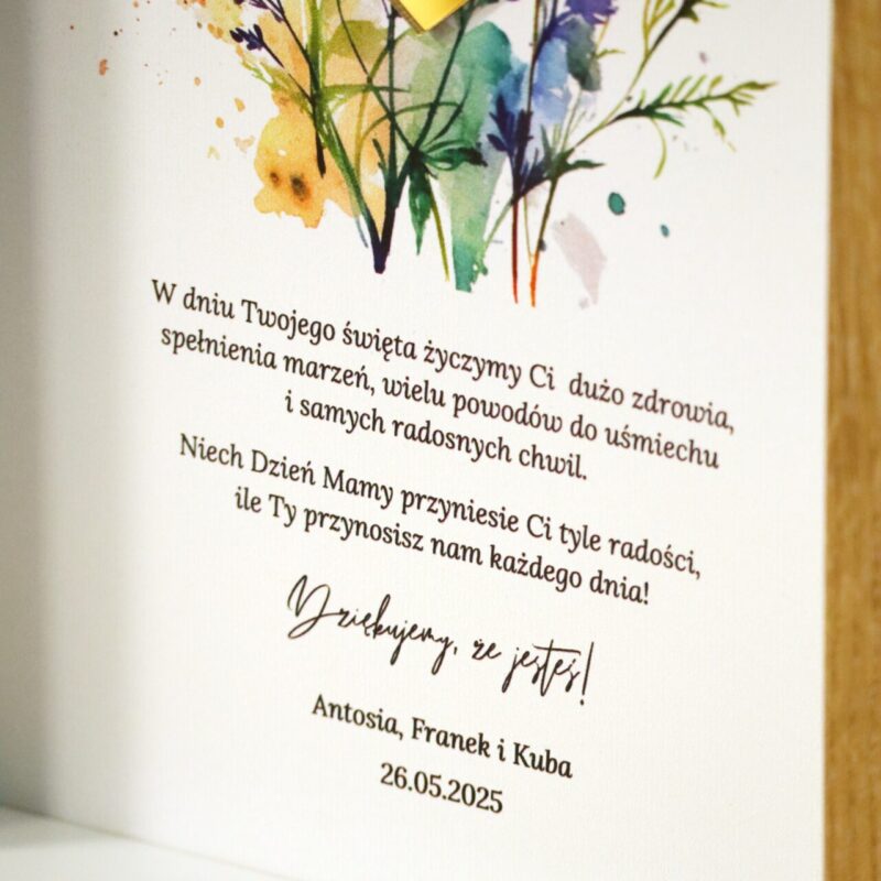 Ramka pamiątkowa dla Mamy ze złotym sercem