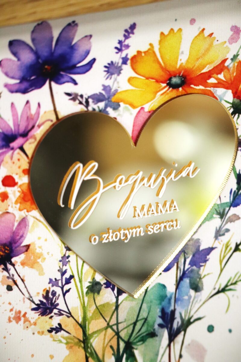 Ramka pamiątkowa dla Mamy ze złotym sercem