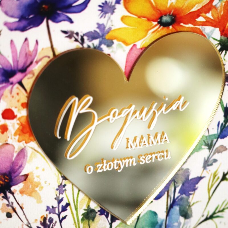 Ramka pamiątkowa dla Mamy ze złotym sercem