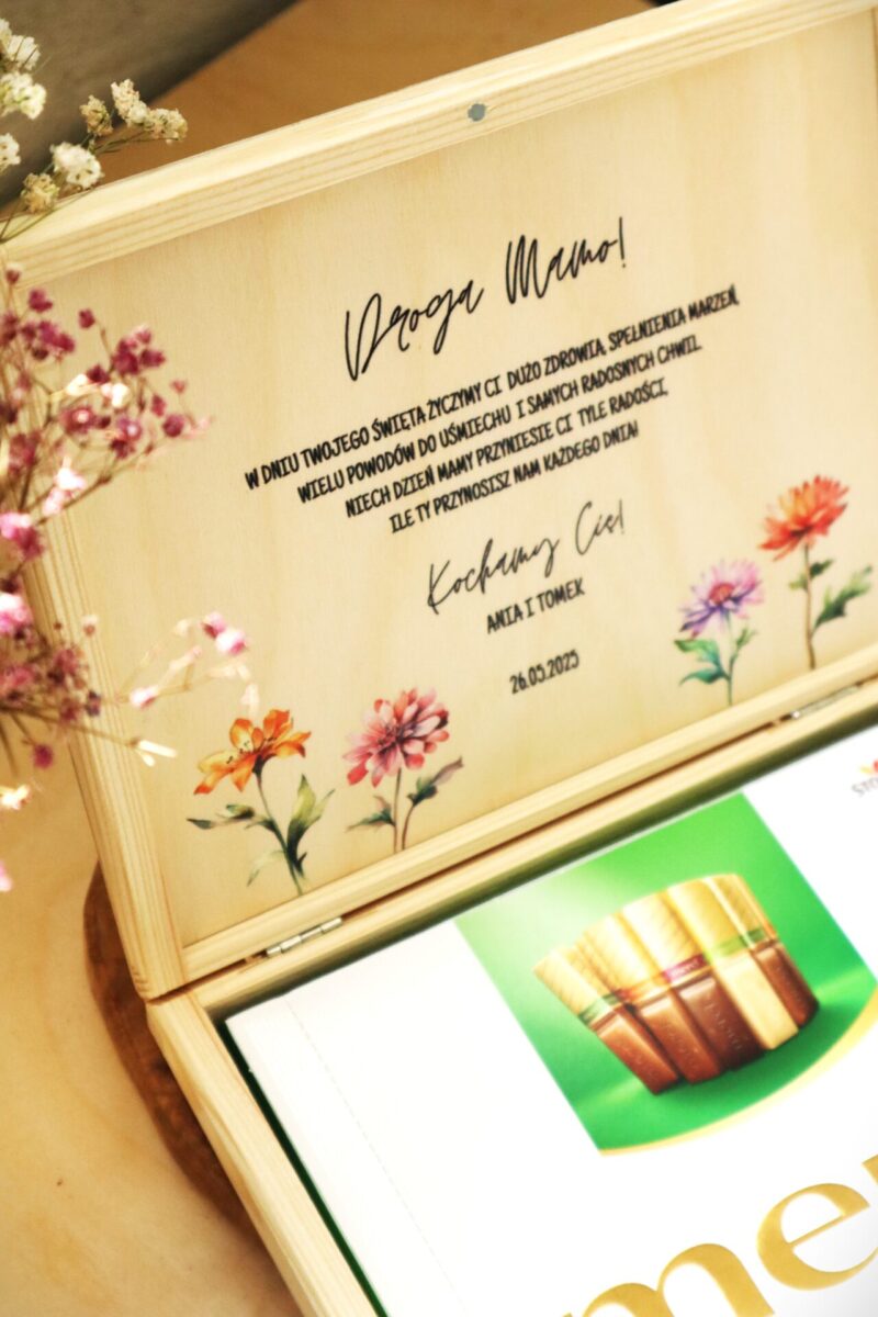 Pudełko na czekoladki Merci dla Mamy
