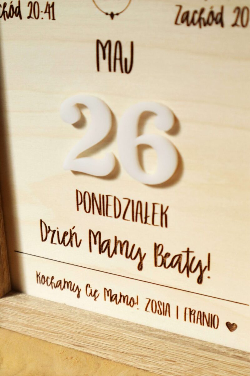 Podwójna ramka dla Mamy z kartką kalendarza