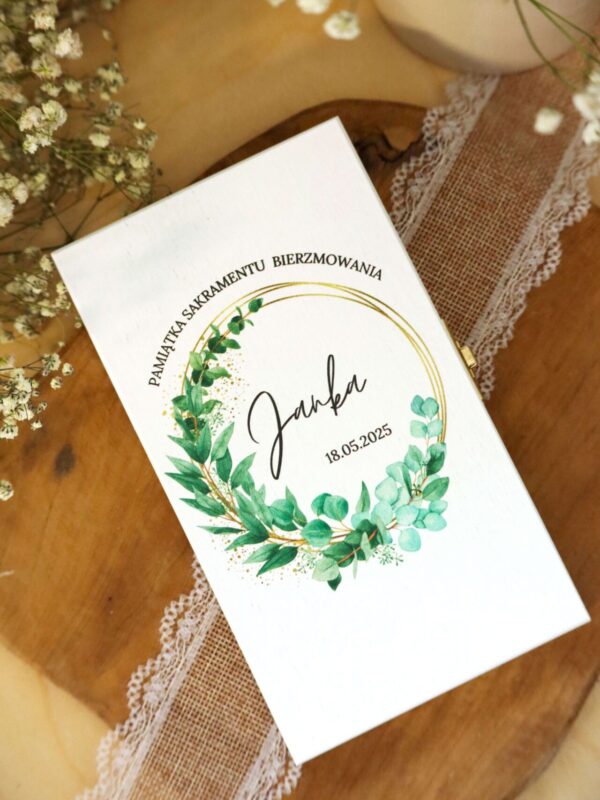 Pudełko na banknoty z okazji bierzmowania