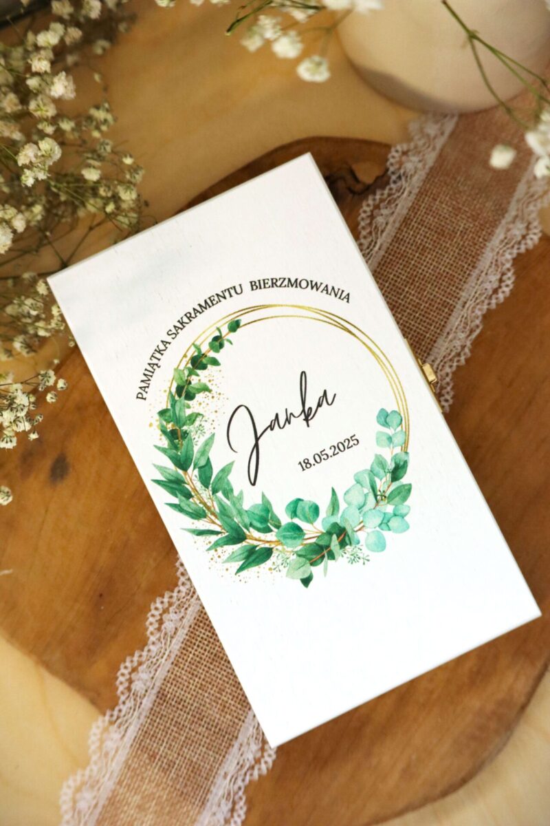 Pudełko na banknoty z okazji bierzmowania