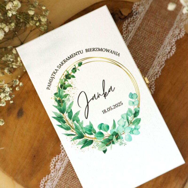 Pudełko na banknoty z okazji bierzmowania