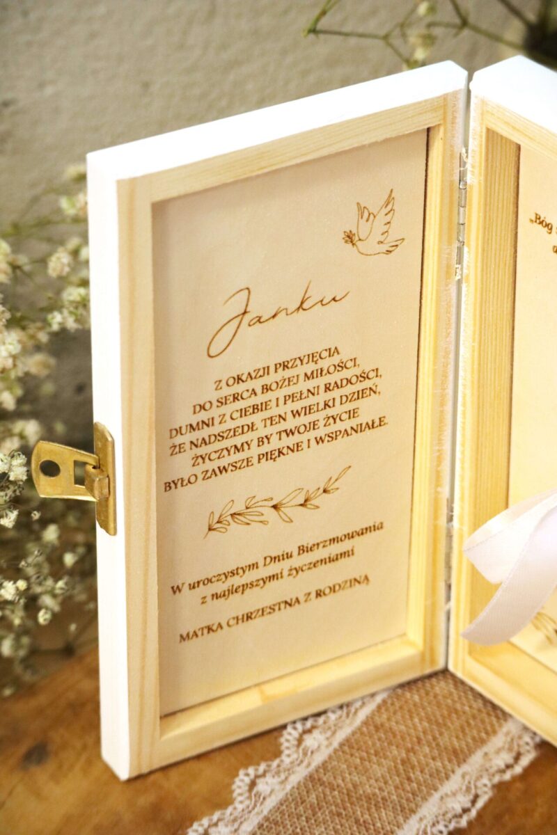 Pudełko na banknoty z okazji bierzmowania