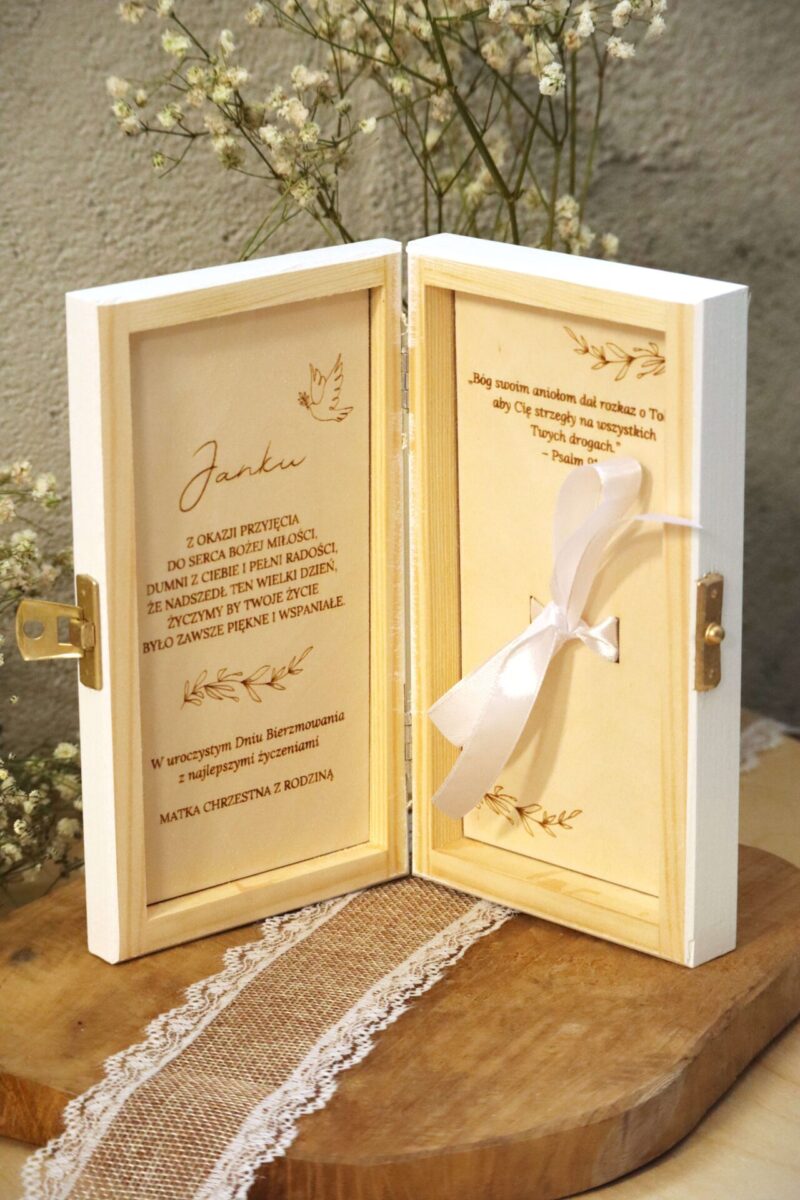 Pudełko na banknoty z okazji bierzmowania