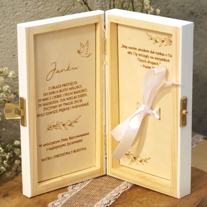 Pudełko na banknoty z okazji bierzmowania