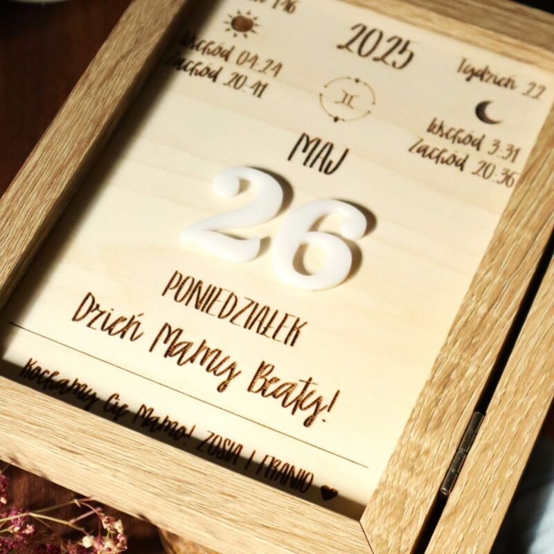 Podwójna ramka dla Mamy z kartką kalendarza