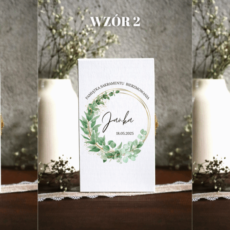 Pudełko na banknoty z okazji bierzmowania