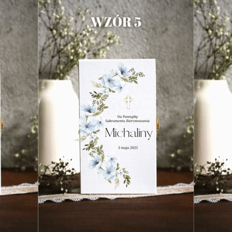 Pudełko na banknoty z okazji bierzmowania