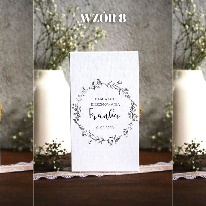 Pudełko na banknoty z okazji bierzmowania