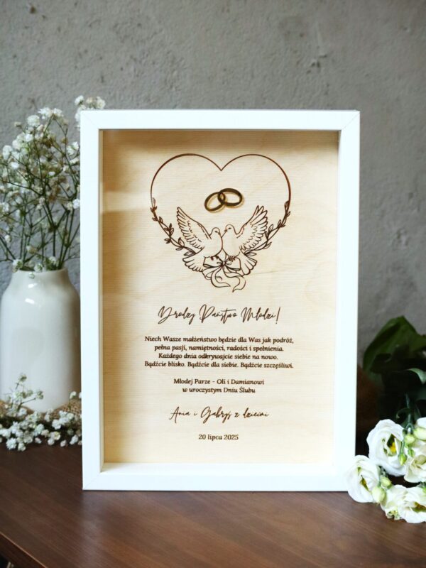 Ramka pamiątkowa dla Nowożeńców Gołębie